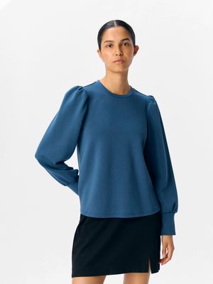 Object OBJANDREA RE L/S O-NECK TOP NOOS Dark Denim 23047103