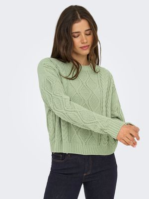 Only ONLELLY LIFE LS CABLE O-NECK CC KNT Desert Sage 15351234