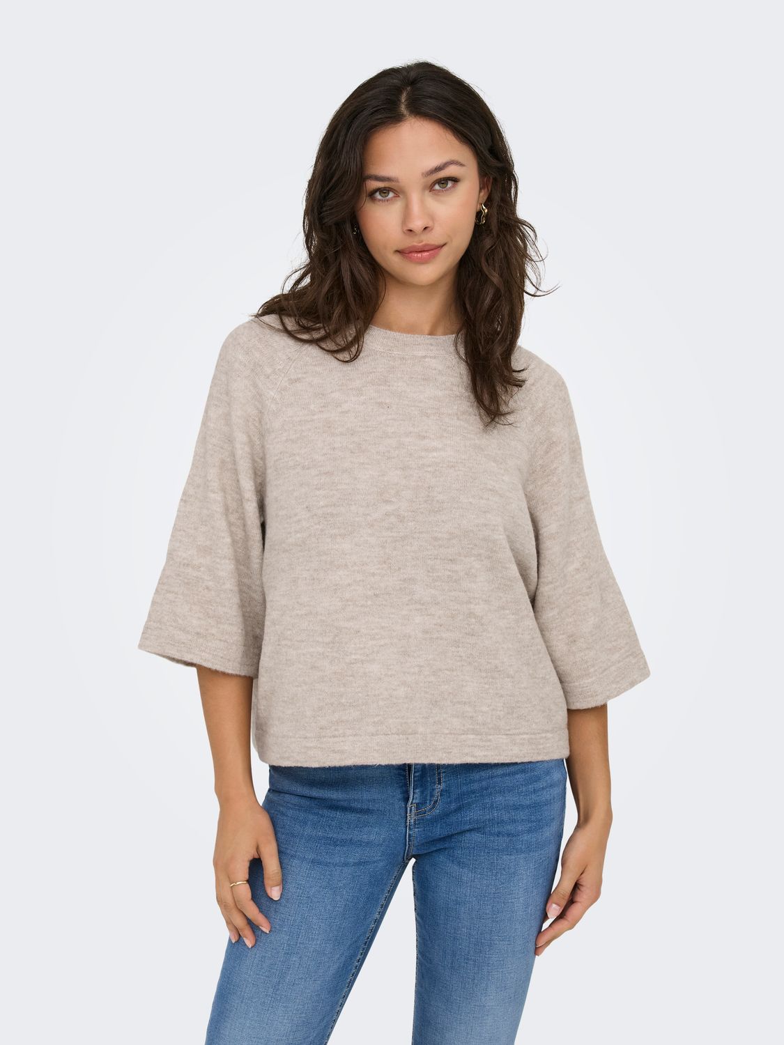 Only ONLSIMONI 3/4 PULLOVER KNT NOOS Pumice Stone/MELANGE 15333199