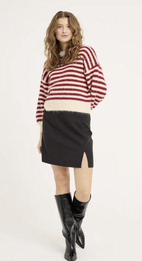 Aview PULLOVER Off white/bordeaux ELSE KNIT