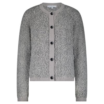 Red Button Jacket Knit Boucle Mouse SRB4702