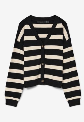 Vero Moda VMSABA FULL NEEDLE LS V-NECK CARDI : Black/BIRCH 10331794