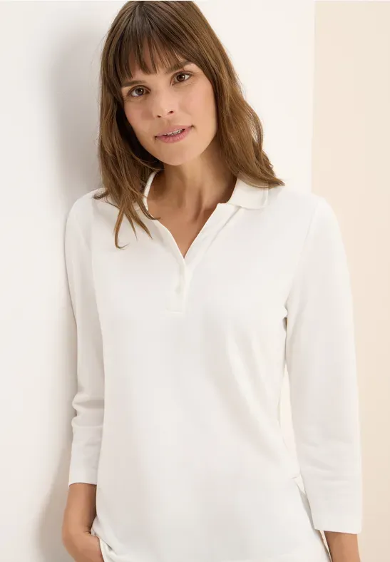 Cecil Solid Polo With Buttons vanilla white B323868