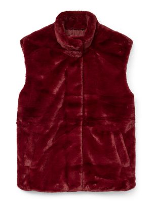 Vero Moda VMSONJAPOPPY FAUX FUR WAISTCOAT GA : Syrah 10310131