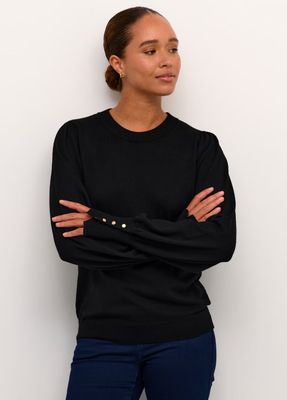 Kaffe KAlizza Round Neck Knit Pullover Bu Black Deep 10508681