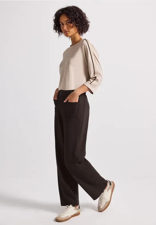 Street One Front pocket Straight leg HW P deep roast brown A379686