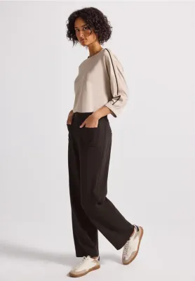 Street One Front pocket Straight leg HW P deep roast brown A379686