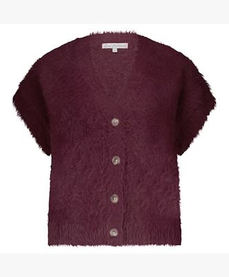 Red Button Sleeveless Fuzzy Ruby SRB4672