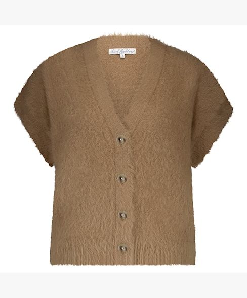 Red Button Sleeveless Fuzzy Almond SRB4672