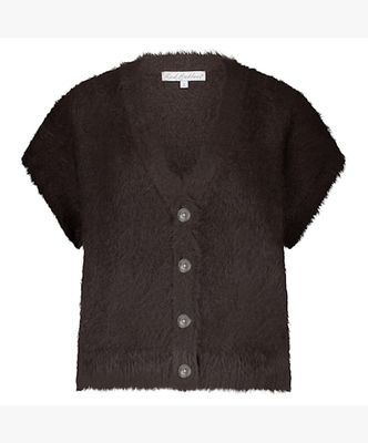 Red Button Sleeveless Fuzzy espresso SRB4672