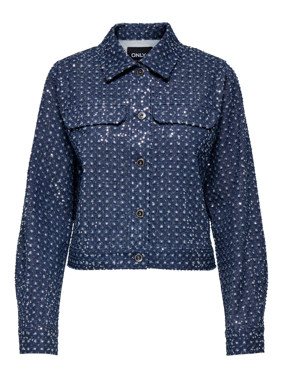 Only ONLEVITA SHIMMER BOUCLE JACKET OTW Dark Blue Denim 15361655
