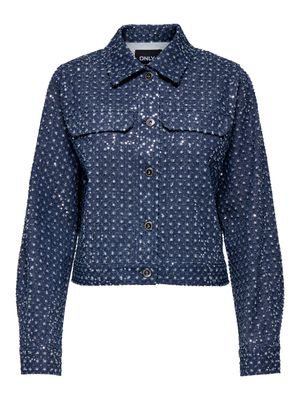 Only ONLEVITA SHIMMER BOUCLE JACKET OTW Dark Blue Denim 15361655