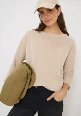 Cecil Cord T-Shirt Shape oat milk beige B324038