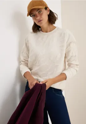 Cecil Sweatshirt w. Zebra AOP light beige B303475