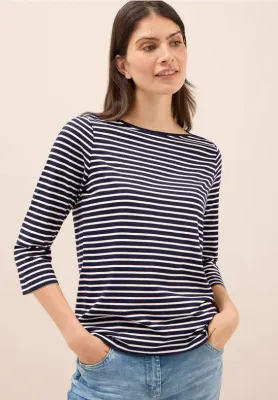 Cecil Basic Stripe Boatneck urban dark blue coco B324053