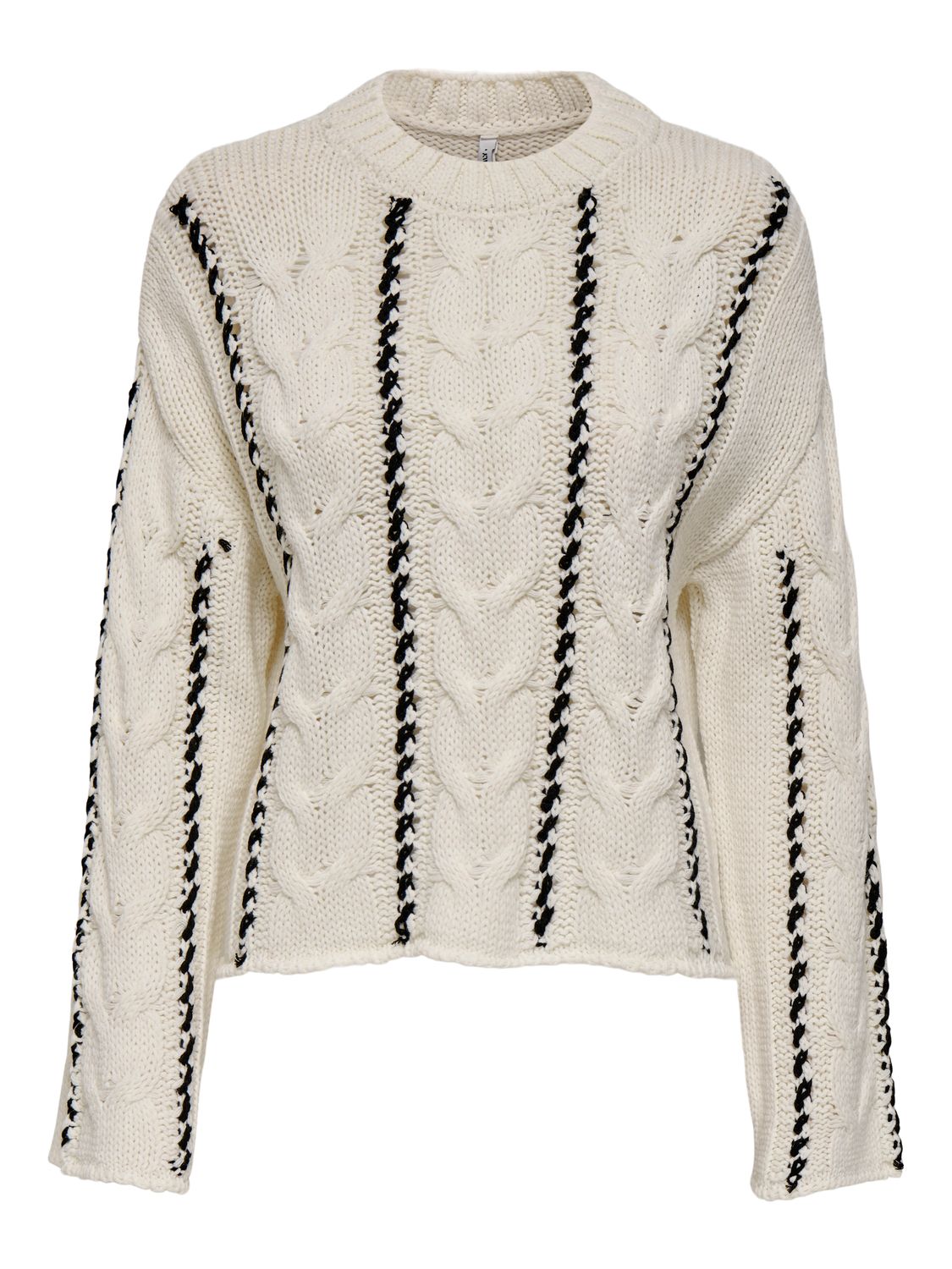 Only ONLTESSA LS CABEL STITCH O-NECK CC : Birch/Melange/Black 15350461