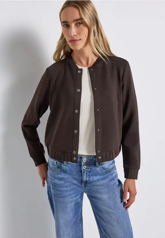 Street One silk look jacket deep roast brown A323894
