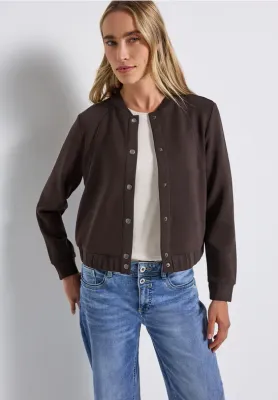 Street One silk look jacket deep roast brown A323894