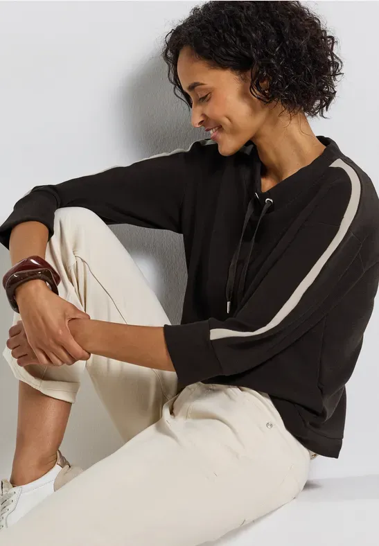 Street One LTD QR ottoman shirt w.kick in deep roast brown A324004