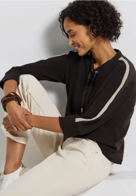 Street One LTD QR ottoman shirt w.kick in deep roast brown A324004