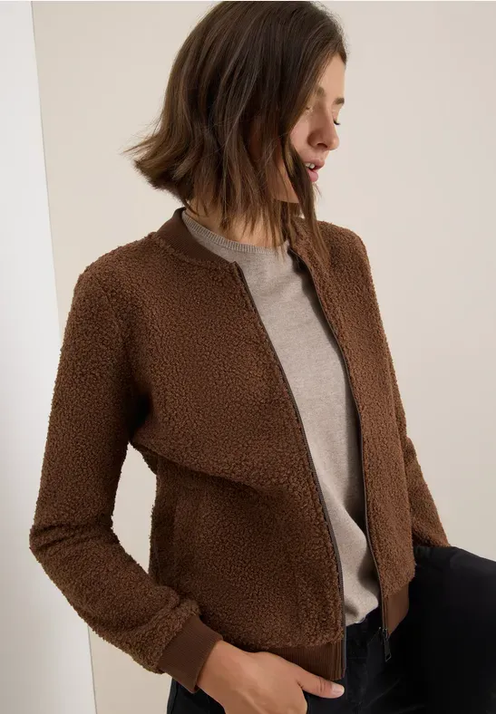 Cecil Teddy T-Shirtjacket mocha caramel B324028