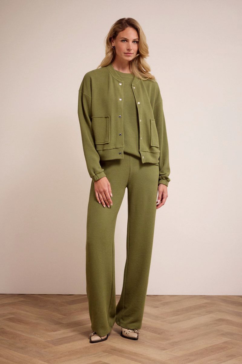 Tramontana Structured Wide-Leg Trousers Moss E01-17-101