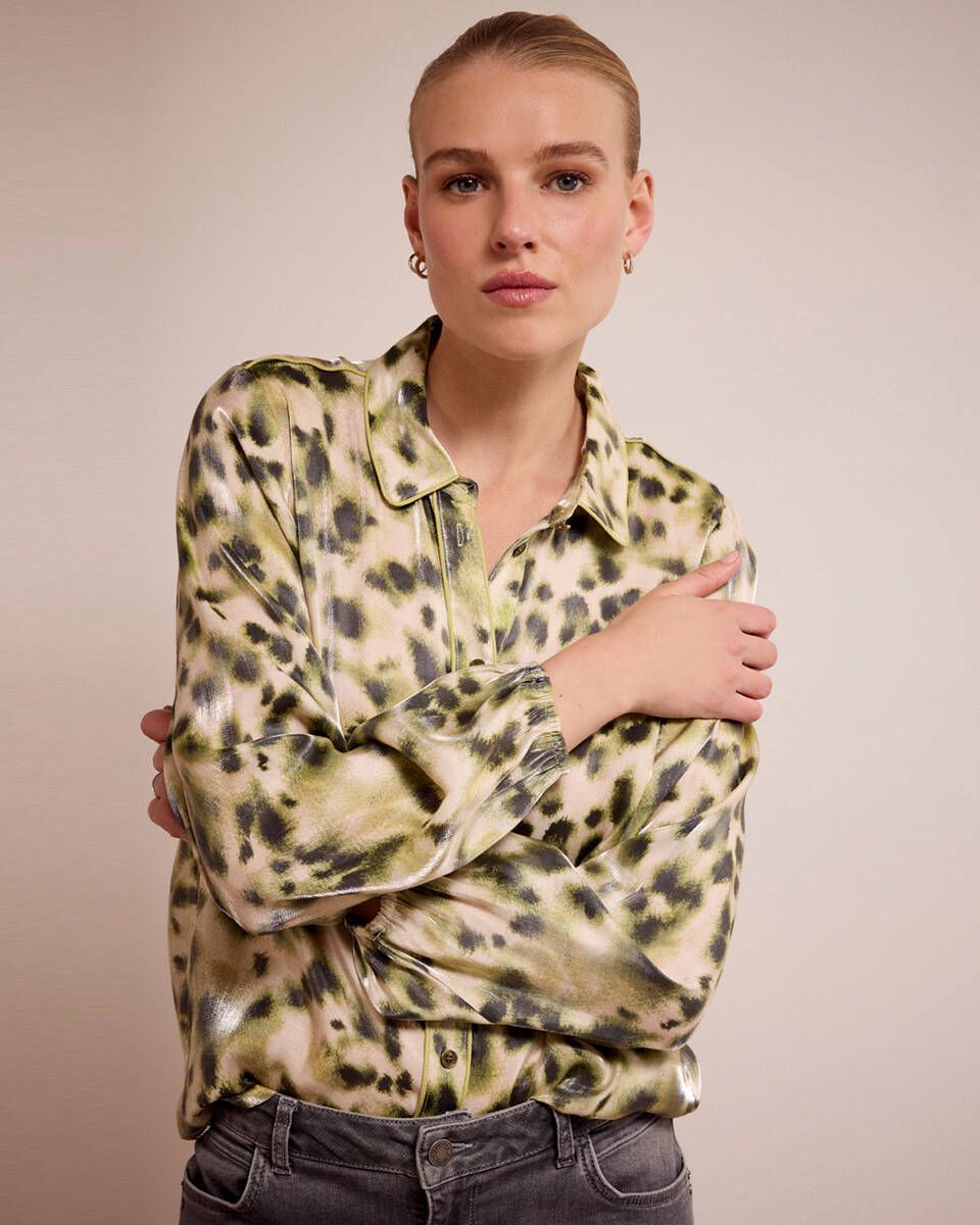 Tramontana Blouse Rodeo Spots Print Greens C05-17-301