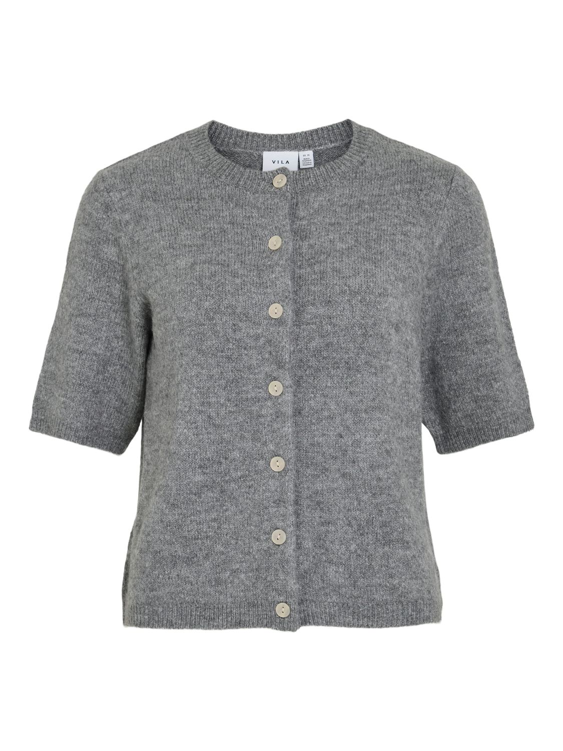 Vila VIDAINTY O-NECK 2/4 KNIT CARDIGAN/1 Medium Grey Melange 14108837