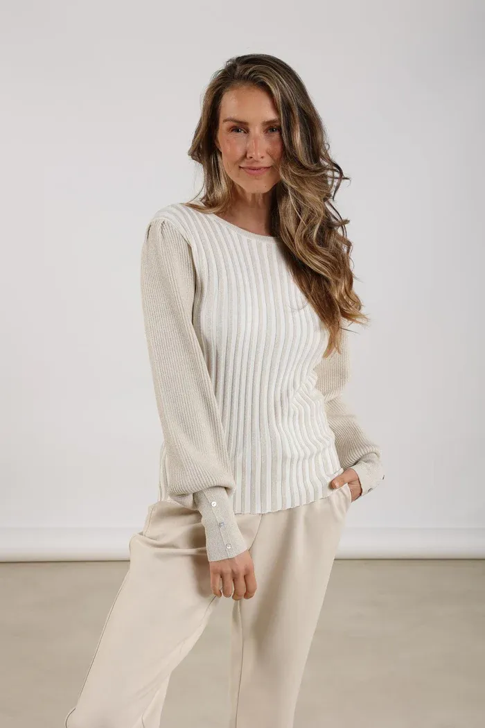 Nukus Mulberry Pullover Lurex Off White NKF03024