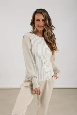 Nukus Mulberry Pullover Lurex Off White NKF03024