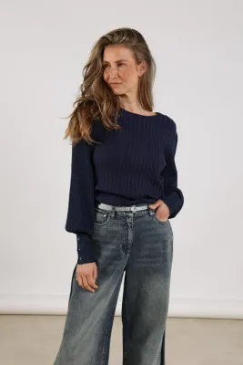 Nukus Mulberry Pullover Lurex Navy NKF03024