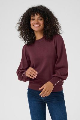 Kaffe KAlizza Round Neck Knit Pullover Bu Windsor Wine 10508681