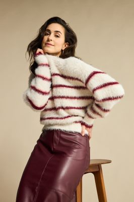 Red Button De Fuzzy Sweater & Stripe is een fl Cream/Ruby SRB4616
