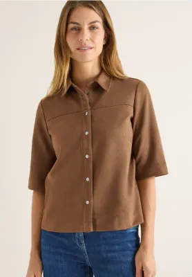 Cecil Velours Blouse mocha caramel B346040