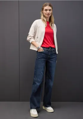 Street One Style Wide Leg belted,hw,dark Dark blue washed A379746