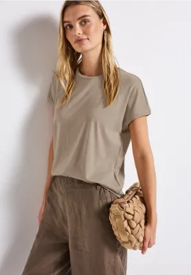 Street One LTD QR shirt w.shiny strips morning beige A323683