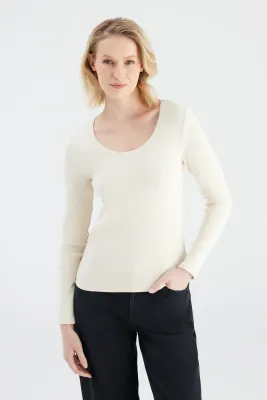Cup Of Joe Denim long sleeve fitted t-shirt Off White Dora