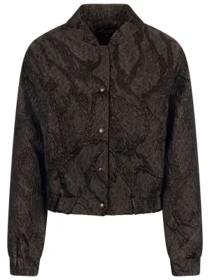 Elvira Bomber Fien Brown Marmer E4 25-012