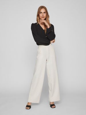 Vila VIVARONE HW WIDE PANT - NOOS Sandshell 14087407