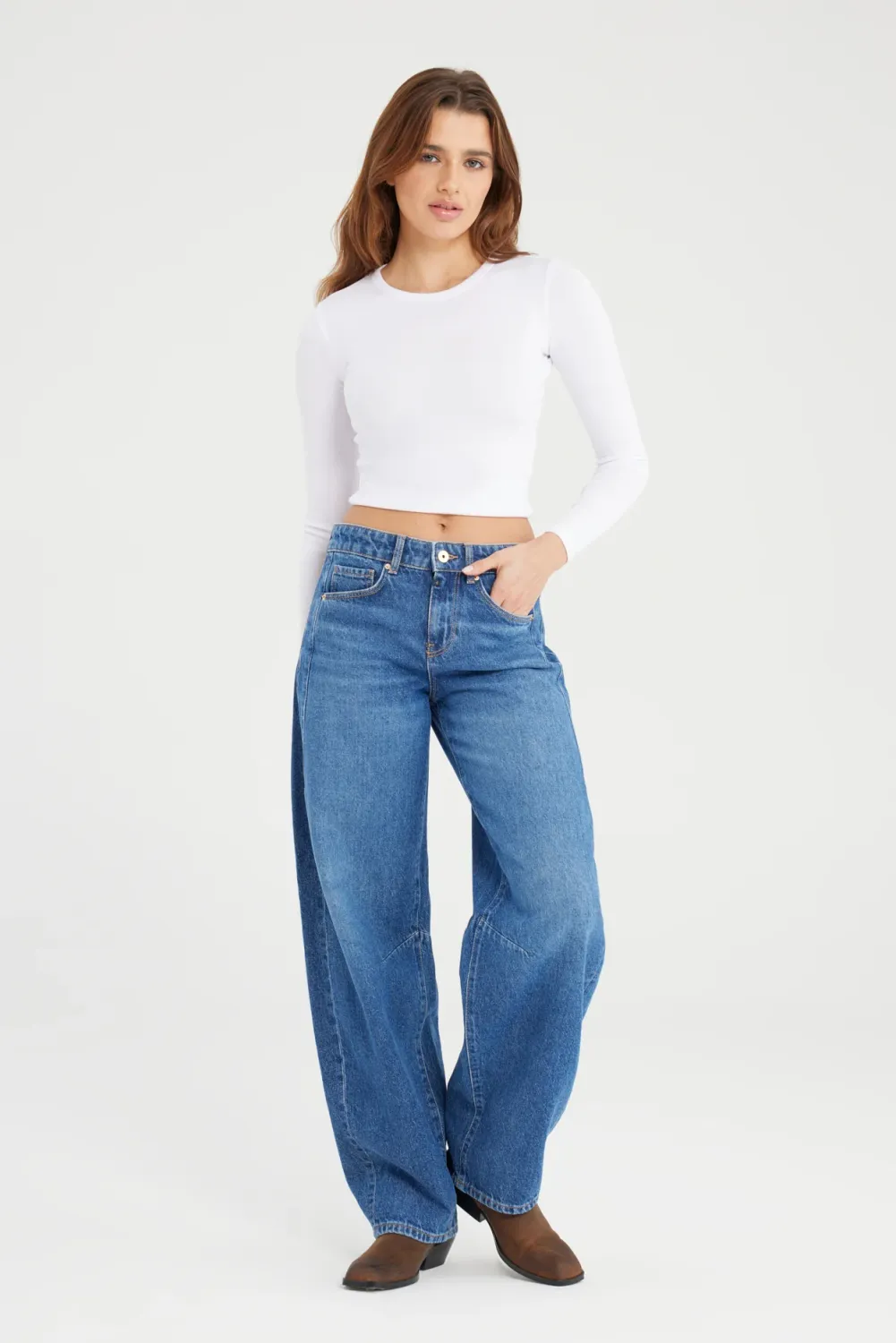 Cup Of Joe Denim mid waist balloon jeans Medium Blue Clara
