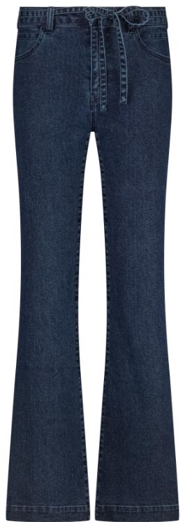 Tramontana Lurex Wide-Leg Denim Trousers Dark Blue Denim B01-18-101