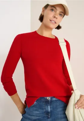 Cecil Round neck cable detail fiery red B303453