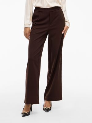 Vila VIVARONE HW WIDE PANT - NOOS Coffee Bean 14087407