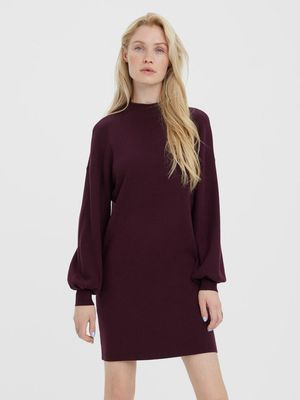 Vero Moda VMNANCY LS FUNNELNECK DRESS NOOS Winetasting 10249116