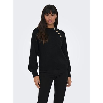 Only ONLEMMA LIFE LS BUTTON ONECK KNT NO: Black 15302253