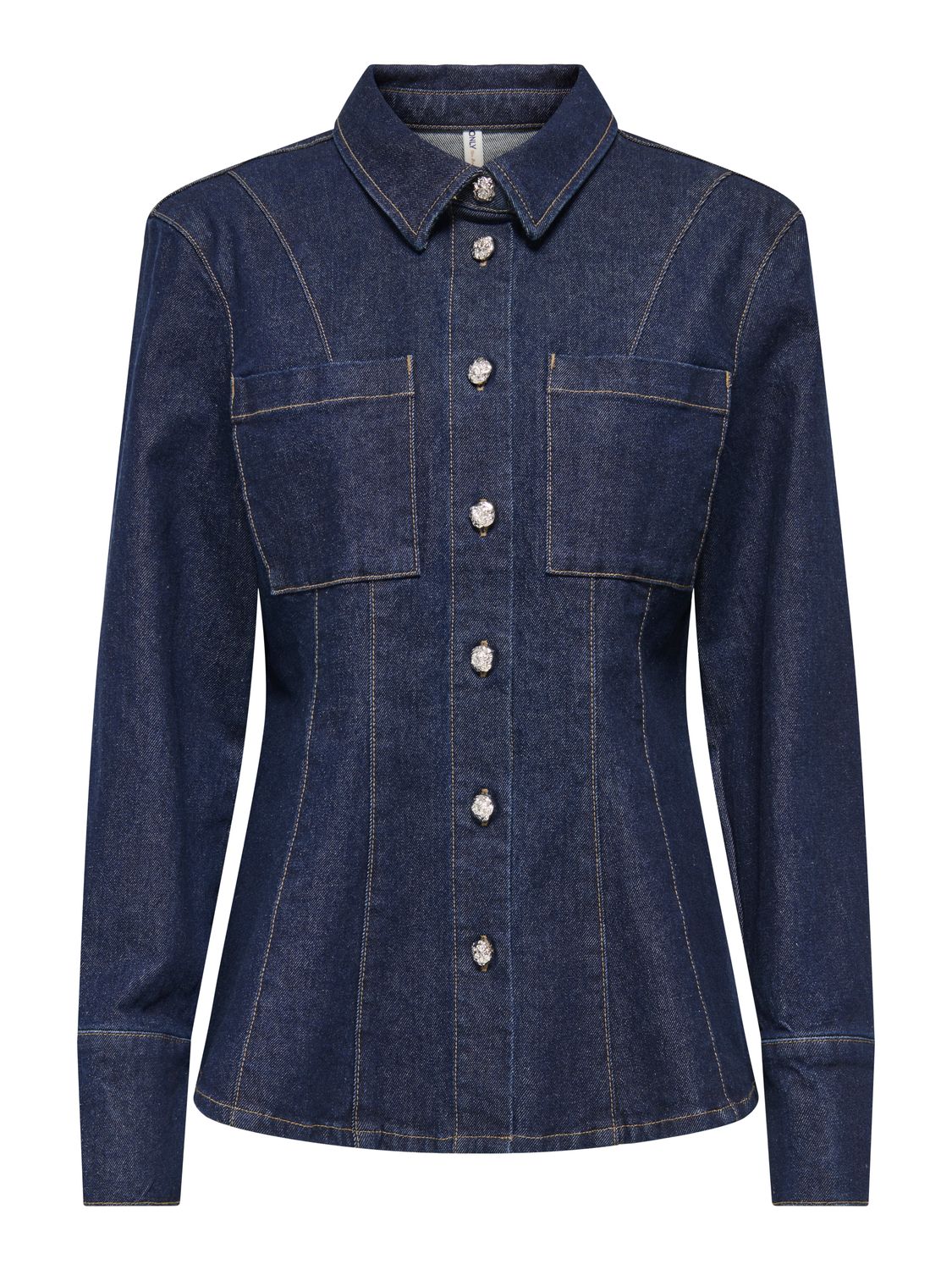 Only ONLROSIE L/S FITTED DNM JACKET GUA Dark Blue Denim 15370876