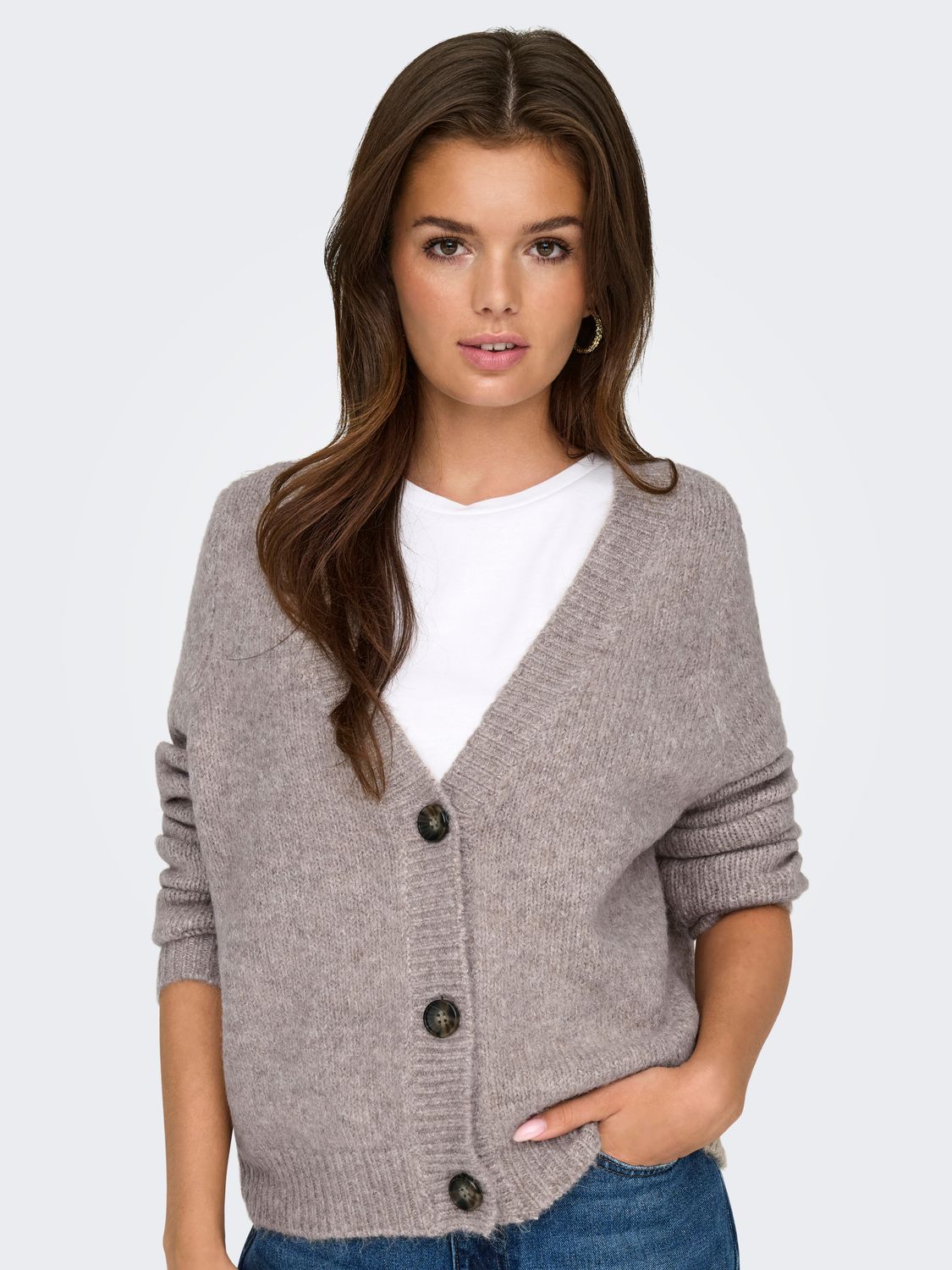 Only ONLEA GLITTER S/L 2-WAYS TOP JRS NO: Chocolate Truffle/Chocolate tr 1535649