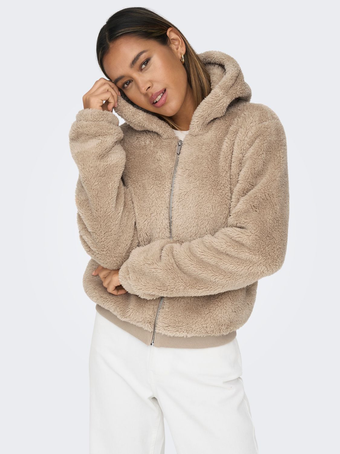Only ONLNEWANNA CONTACT SHERPA JKT OTW N: Humus 15300635