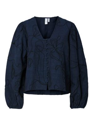 YAS YASJETTA LS SHIRT Navy Blazer/Black detail 26038643