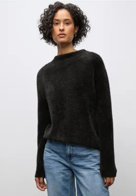 Street One LTD QR_fluffy turtle sweater darkest brown A303324